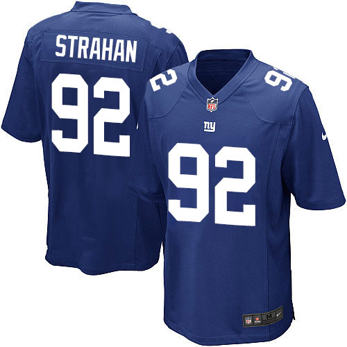 Men's Game Michael Strahan Nike Jersey Royal Blue Home - #92 NFL New York Giants